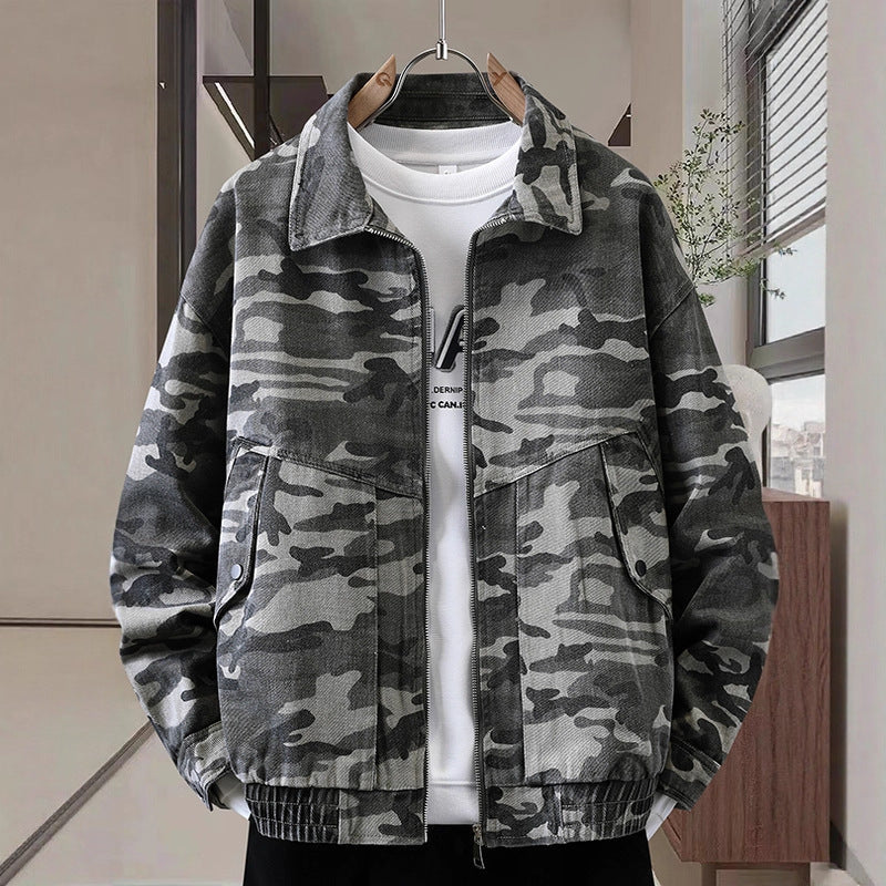 Discover the Versatile Camouflage American Casual Polo Collar Jacket