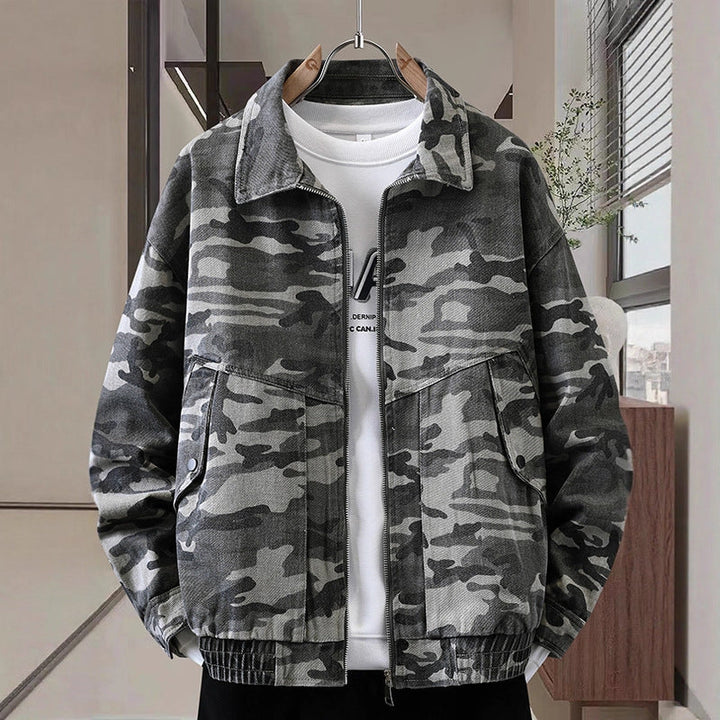 Discover the Versatile Camouflage American Casual Polo Collar Jacket
