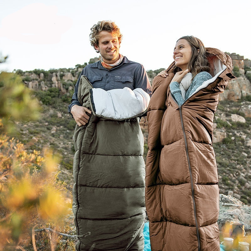 Envelope Hooded Sleeping Bag Outdoor