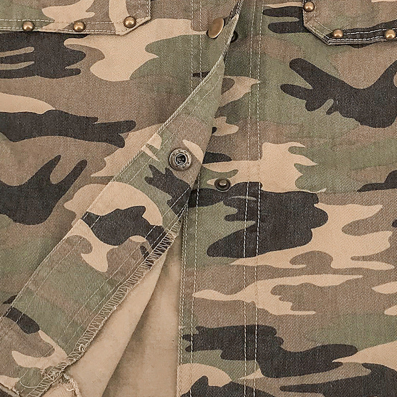Ladies Camouflage Casual Baseball Jacket