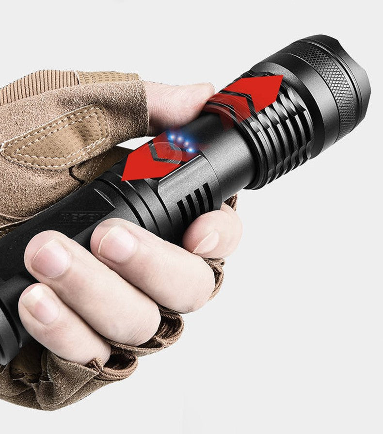 Power Display Telescopic Flashlight