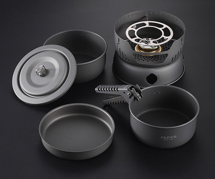 Alcohol Stove Set People Camping Picnic Pot
