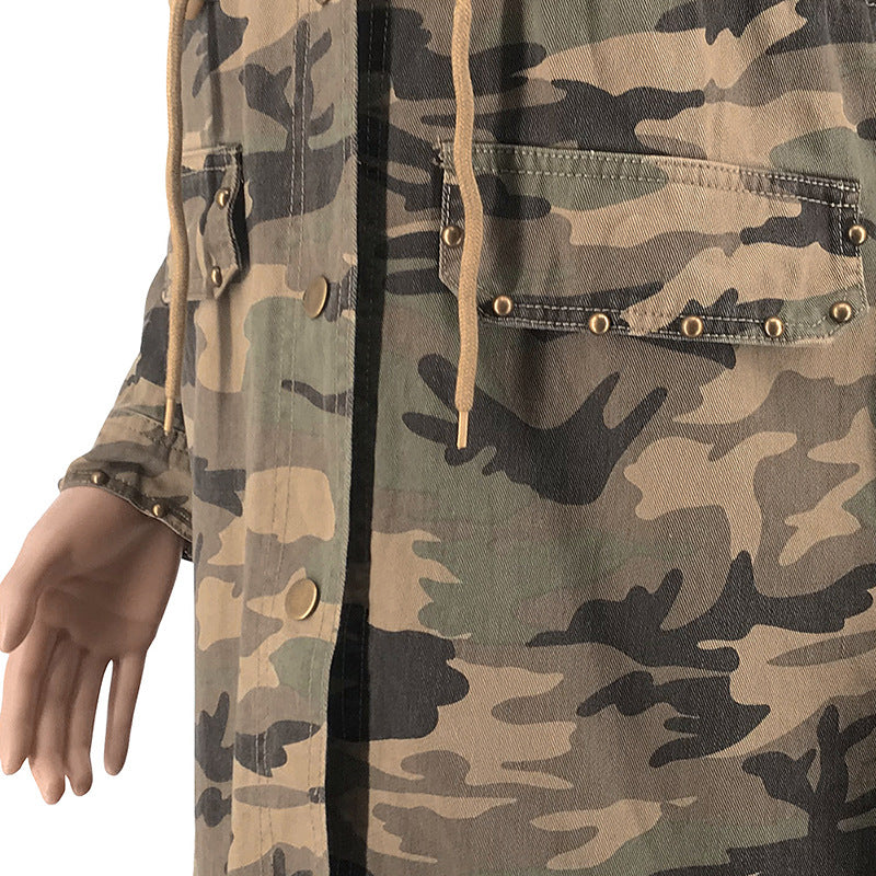Ladies Camouflage Casual Baseball Jacket