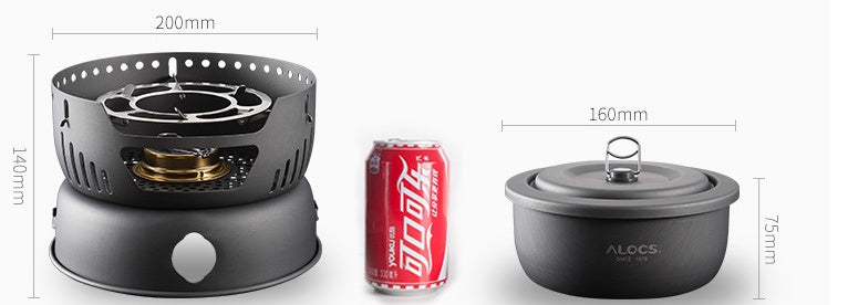 Alcohol Stove Set People Camping Picnic Pot
