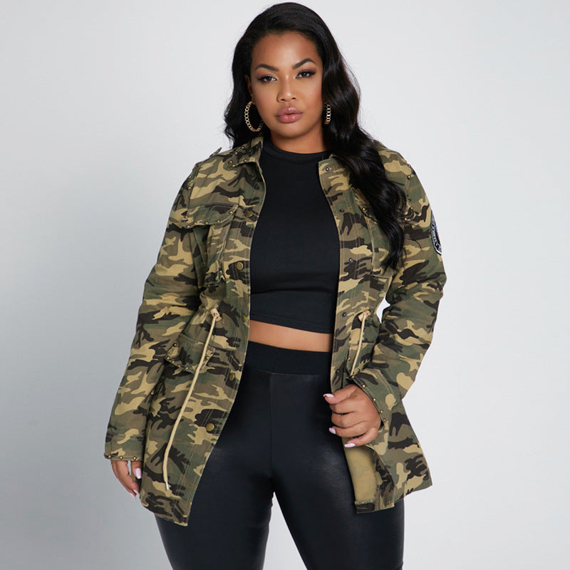 Ladies Camouflage Casual Baseball Jacket